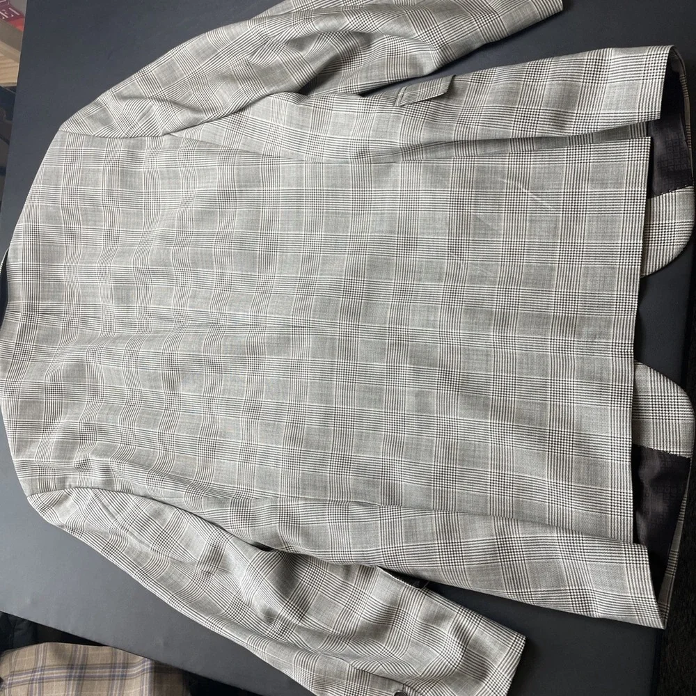 Hugo Boss Lanificio Tesse Biella 40S Wool Glen Plaid Houndstooth Pasini 2 Blazer